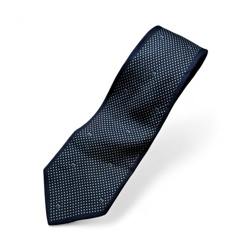 VTG Mila schon Classic Blue Polka Dot Tie Approximately 57“ x 3” 10% Silk